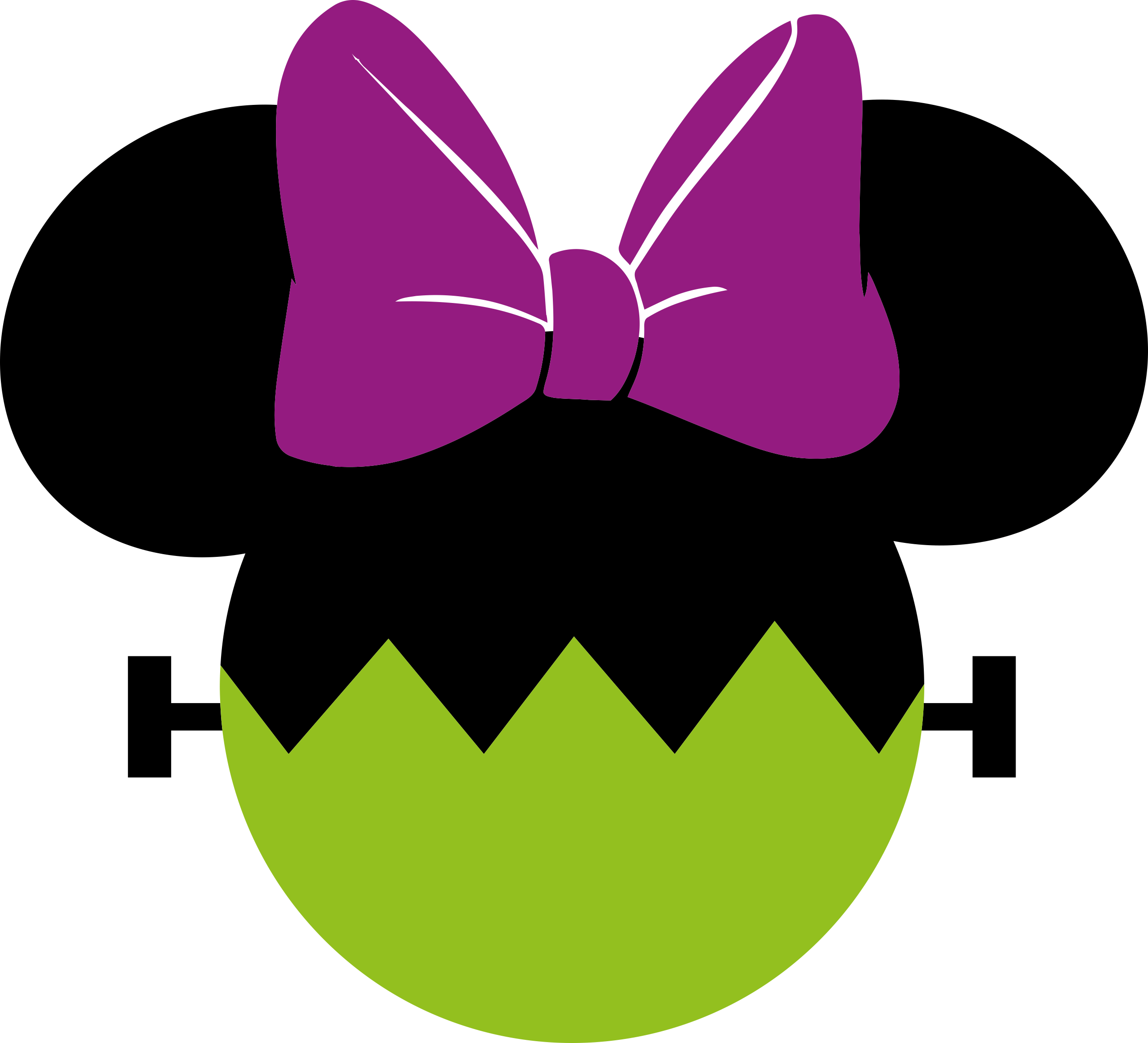Minnie Zombie Simple Sketch Drawing Svg Free Vectors